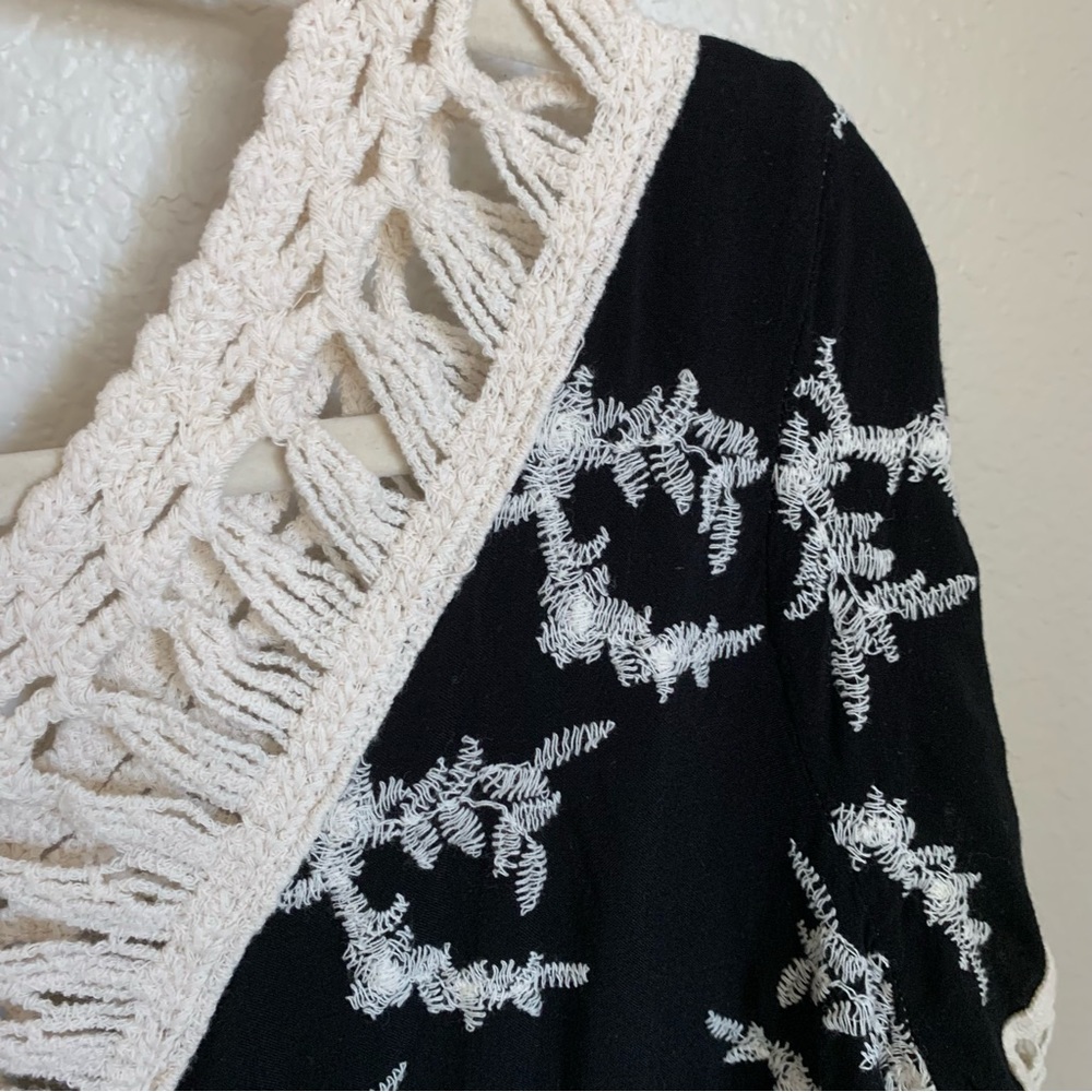 Solitaire | Size L Crochet Top Bohemian Western Festival Short Sleeve Festival - Picture 5 of 12